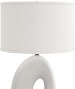 Pemberly Row Contemporary 30" Organic Resin Table Lamp, White Finish, Handmade B... - Image 4