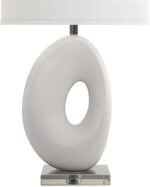 Pemberly Row Contemporary 30" Organic Resin Table Lamp, White Finish, Handmade B... - Image 5