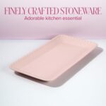 Paris Hilton Rectangle Ceramic Stoneware Serving Platter Tray, Embossed Hearts, ... - Image 3