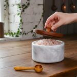 Marble salt cellar with lid and spoon, salt container with spoon, salt bowl with... - Image 5