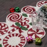 CLEENTABLE Handcrafted Christmas Beaded Table Runner – 36"x13" Art Deco Home Dec... - Image 3