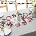 CLEENTABLE Handcrafted Christmas Beaded Table Runner – 36"x13" Art Deco Home Dec... - Image 8