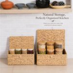 LUSYDECO Set of 3 Wicker Storage Baskets with Lid, Large Rectangular Rattan Bask... - Image 6