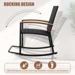 Shintenchi 3 Piece Outdoor Rocking Bistro Set, Textilene Fabric Small Patio Furn... - Image 3