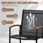 Shintenchi 3 Piece Outdoor Rocking Bistro Set, Textilene Fabric Small Patio Furn... - Image 4