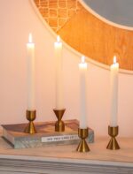 NUPTIO Candle Stick Candle Holder: Set of 4 Gold Aluminium Candlestick Holders -... - Image 5
