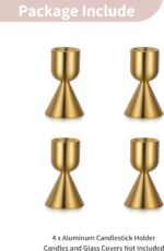NUPTIO Candle Stick Candle Holder: Set of 4 Gold Aluminium Candlestick Holders -... - Image 6