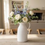 hjn Farmhouse Pitcher Vase for Flowers- Ceramic Pitcher White Flower Vase for Yo... - Image 4