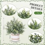 Der Rose 4 Pack Farmhouse Fake Plants Artificial Plants for Home Kitchen Office ... - Image 4