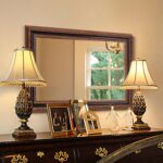 Antique Bathroom Wall Mirror 36.5" X 25", Bronze Mirror with Ornate Carvings Sol... - Image 6
