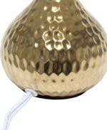 Simple Designs LT2073-GDB Mini Hammered Texture Gold Drip Table Lamp with Black ... - Image 7