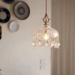 LIGHTLAND 8 Inch Vintage Crystal Chandelier, Crystal Dome Pendant Light, Chandel... - Image 4