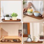 Set of 5 Acacia Wooden Trays Rustic Small Oval Serving Tray Bulk Wood Food Plate... - Image 4