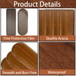 Set of 5 Acacia Wooden Trays Rustic Small Oval Serving Tray Bulk Wood Food Plate... - Image 6