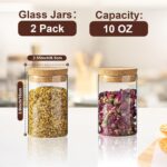 10oz Glass Storage Container - Airtight Glass Jars with Cork Lid, Spice Jars, Ca... - Image 3