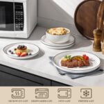 MALACASA Plates and Bowls Sets, 12 Pieces Modern Porcelain Dinnerware Set for 4 ... - Image 5