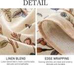 ISAENNE Designer French Light Beige Small Rectangular Tablecloth,Linen Florals a... - Image 6