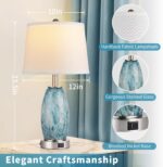 Lovlast Glass Table Lamp for Bedroom & Bedside with 3-Way Lighting Modes & USB C... - Image 5