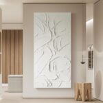 GeekMacro Abstract Textured Wall Art Hand Painted White Canvas Modern Oil Painti... - Image 3