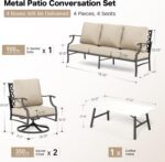 SUNSHINE VALLEY Patio Furniture Set, 4 Piece Modern Metal Outdoor Patio Furnitur... - Image 5