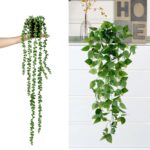 Sggvecsy Fake Hanging Plants 4 Pack Artificial Hanging Plants Fake Potted Greene... - Image 5