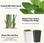 Lifelike Bird of Paradise Artificial Plant 6ft Faux Banana Leaf Tree with White ... - Image 3
