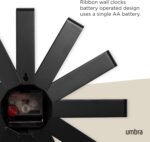 Umbra Ribbon Modern 12" Wall Clock, Silent Non Ticking Battery Operated Quartz M... - Image 5