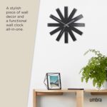 Umbra Ribbon Modern 12" Wall Clock, Silent Non Ticking Battery Operated Quartz M... - Image 6