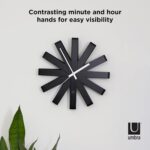 Umbra Ribbon Modern 12" Wall Clock, Silent Non Ticking Battery Operated Quartz M... - Image 8