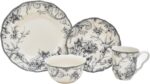 222 Fifth Adelaide 16-Piece Casual Grey Porcelain Dinnerware Set – Service for 4... - Image 7