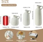 Ceramic Vase Set of 3 with Handle, Neutral Rustic Vases Home Decor Farmhouse Dec... - Image 3