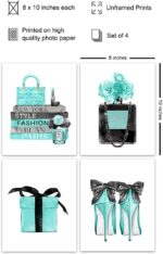 Blue Glam Wall Art - Designer Perfume, Shoes, Handbags - High Fashion Design Gif... - Image 3