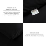 CozyLux King Size Comforter Set Black, 3 Pieces Solid Comforters King Size Breat... - Image 5