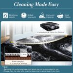 Marble Rugs for Living Room, 4x6ft, Minimalist Abstract Black and White Marble T... - Image 6