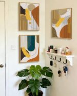 PHOPAGO Boho Abstract Framed Wall Art Modern Minimalist Luxury Gold Line Artwork... - Image 3