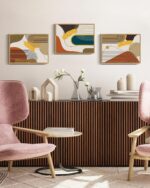 PHOPAGO Boho Abstract Framed Wall Art Modern Minimalist Luxury Gold Line Artwork... - Image 7