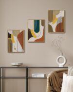 PHOPAGO Boho Abstract Framed Wall Art Modern Minimalist Luxury Gold Line Artwork... - Image 8