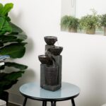 Alpine Corporatio 14" Tall Stoned Jar Cascading Water Fountain with LED Lights, ... - Image 3