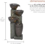 Alpine Corporatio 14" Tall Stoned Jar Cascading Water Fountain with LED Lights, ... - Image 4