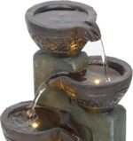 Alpine Corporatio 14" Tall Stoned Jar Cascading Water Fountain with LED Lights, ... - Image 6
