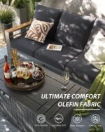 Aoxun Patio Furniture Set, Aluminum Patio Set with Fire Pit Table and 5" Thicken... - Image 5