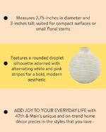 47th & Main Ceramic Vases for Flowers Modern Striped Droplet Small Vase for Home... - Image 3