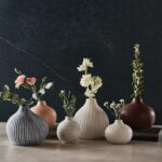 47th & Main Ceramic Vases for Flowers Modern Striped Droplet Small Vase for Home... - Image 4
