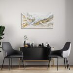 JBD JIETUAN Large Abstract Wall Art for Living Room Gold and White Wall Decor Ab... - Image 7