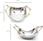 GUTE Decorative Silver Hammered Bowl, Single Piece, 13.78 x 9.45 x 5.51 Inch Sta... - Image 9
