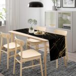 Marble Table Runner,Black Gold Abstract Geometry Pattern Texture Kitchen Dinning... - Image 4
