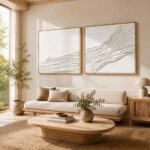 Artists' 3D Textured Wall Art Set of 2, Large White Beige Abstract Wall Decor, H... - Image 4