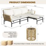 Yaheetech 3 Pieces L-Shaped Conversation Sofa Set, Outdoor Patio Furniture Set w... - Image 4