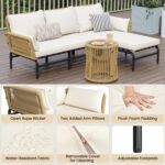 Yaheetech 3 Pieces L-Shaped Conversation Sofa Set, Outdoor Patio Furniture Set w... - Image 5