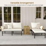 Yaheetech 3 Pieces L-Shaped Conversation Sofa Set, Outdoor Patio Furniture Set w... - Image 8